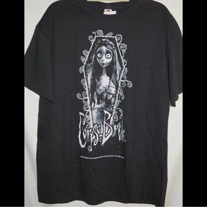 NWT "CORPSE BRIDE" black Fruit Of The Loom t-shirt, Large